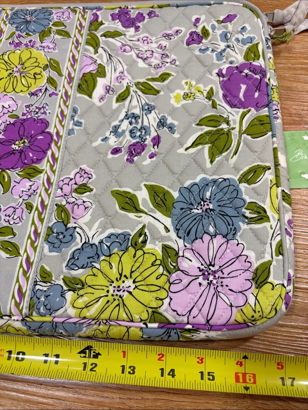 Vera Bradley Floral Quilted Laptop Bag - Watercolor “17” x 12.25”